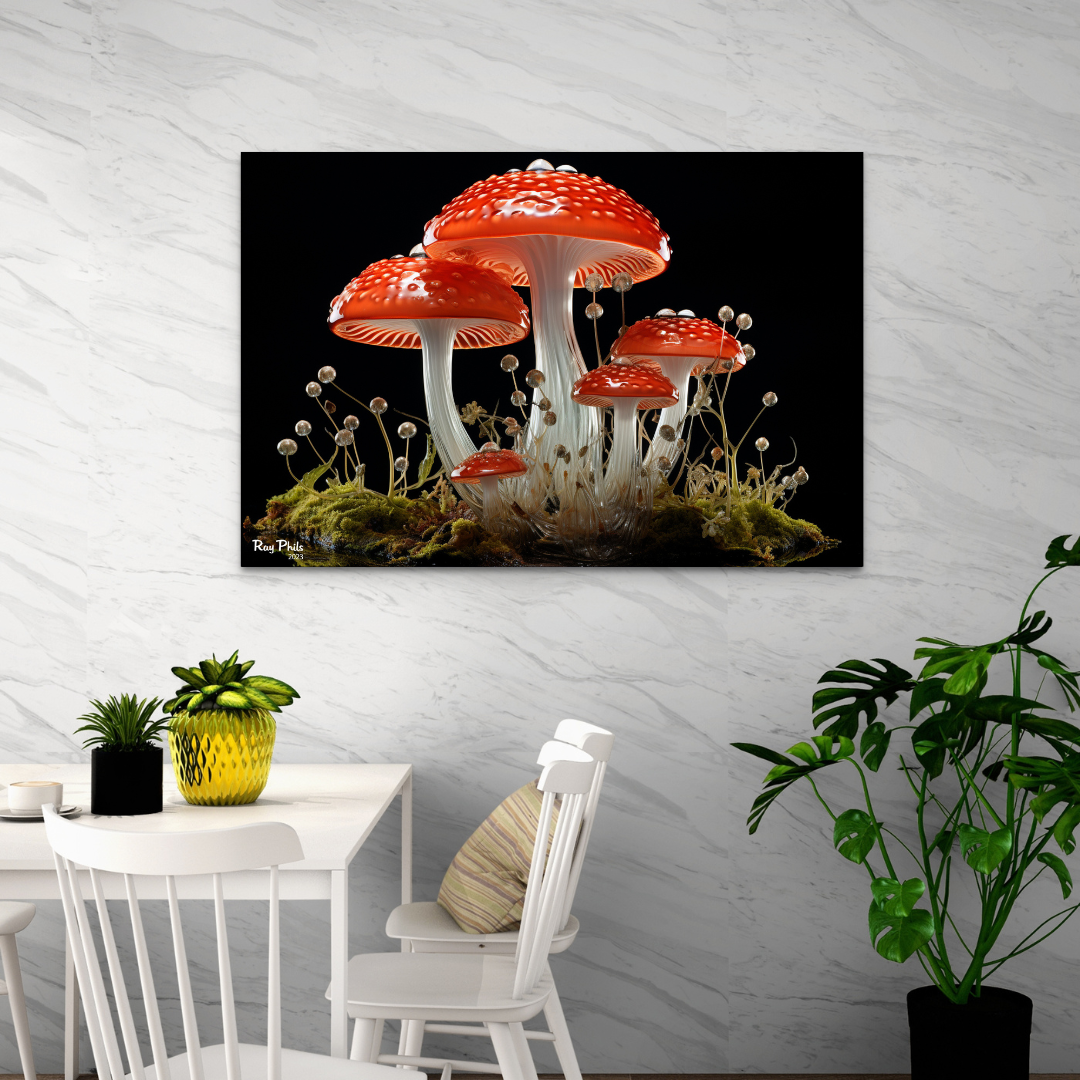 Mushroom Glass Art I