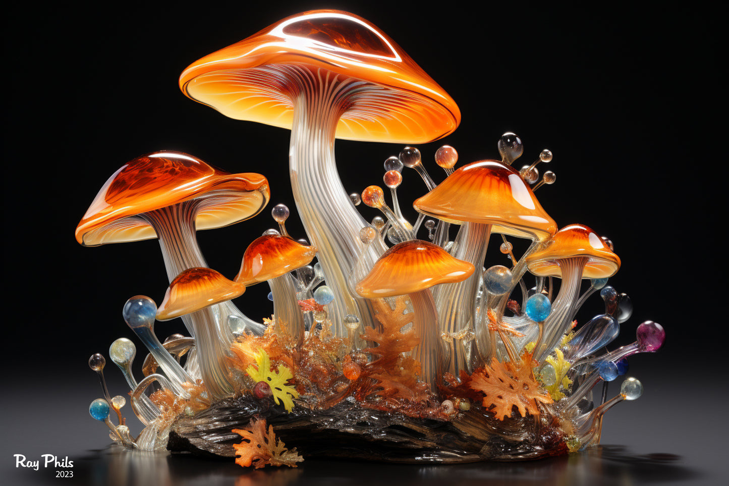 Mushroom Glass Art II