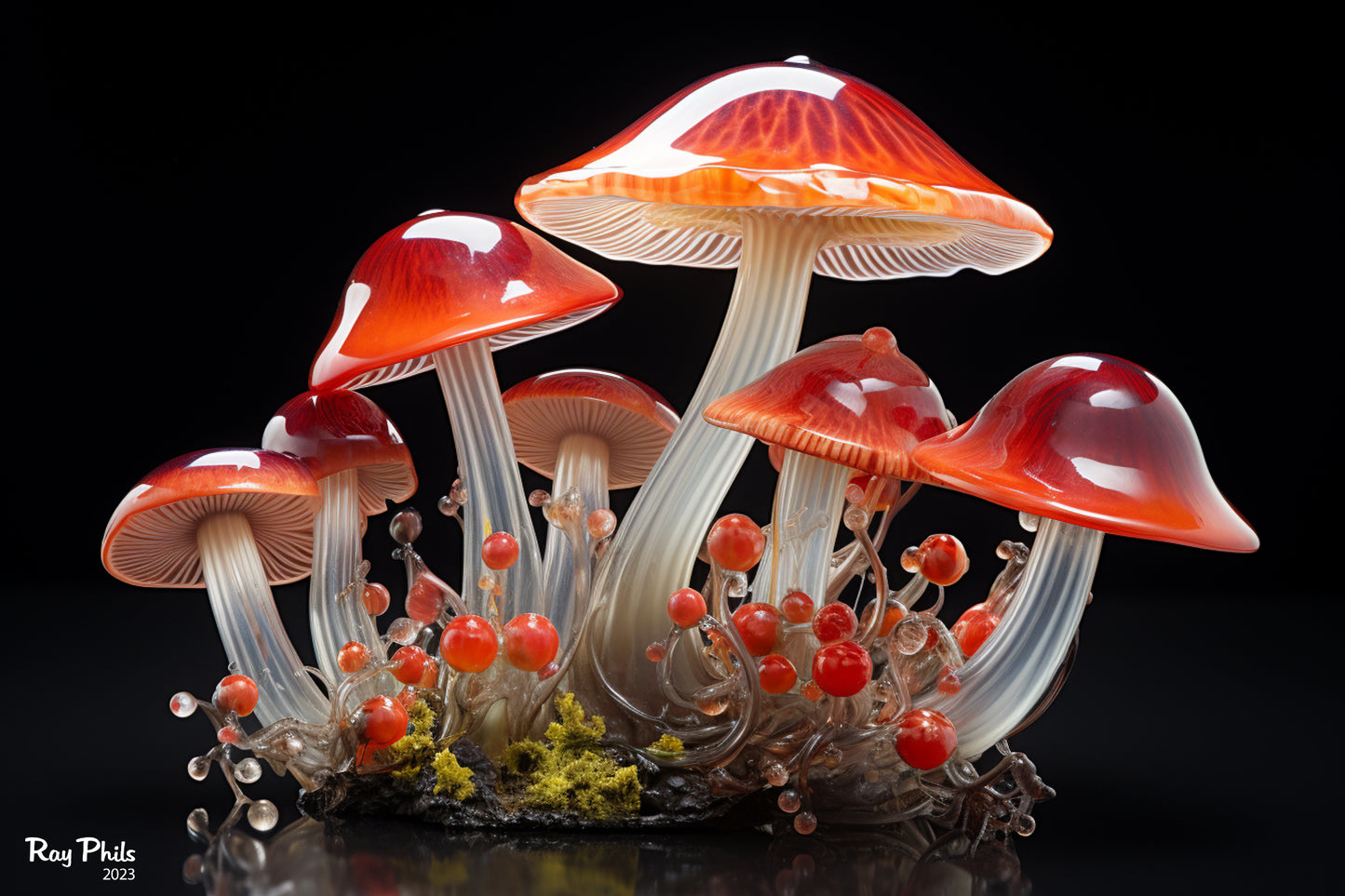 Mushroom Glass Art III