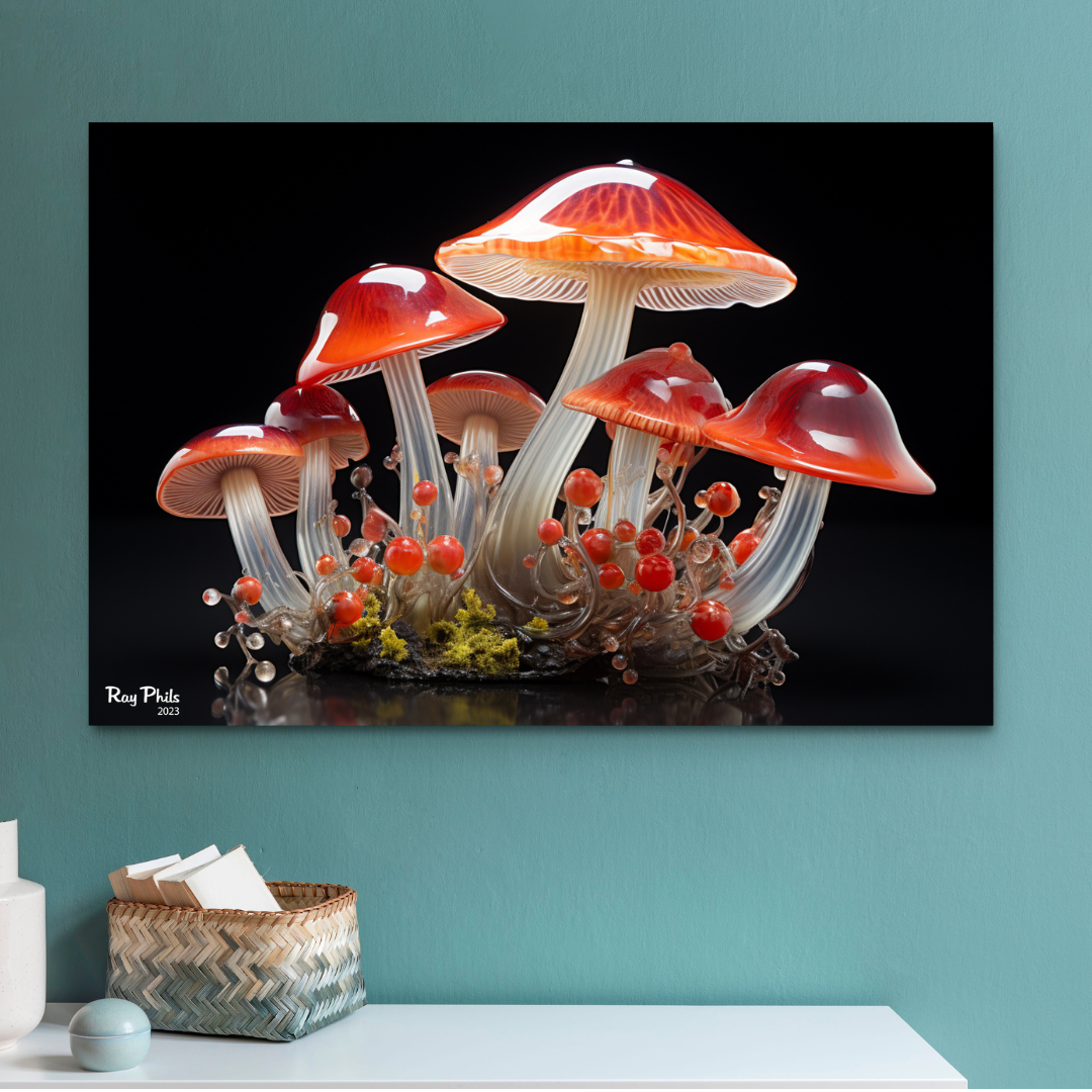 Mushroom Glass Art III