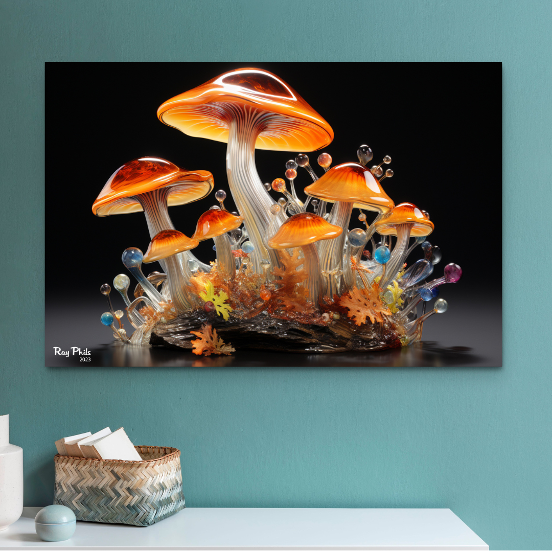 Mushroom Glass Art II