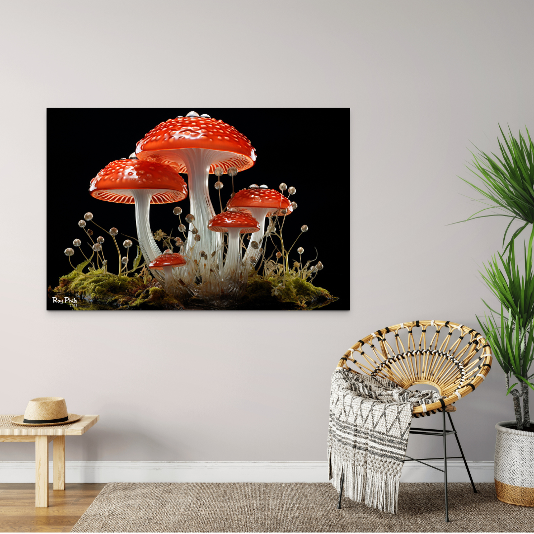 Mushroom Glass Art I