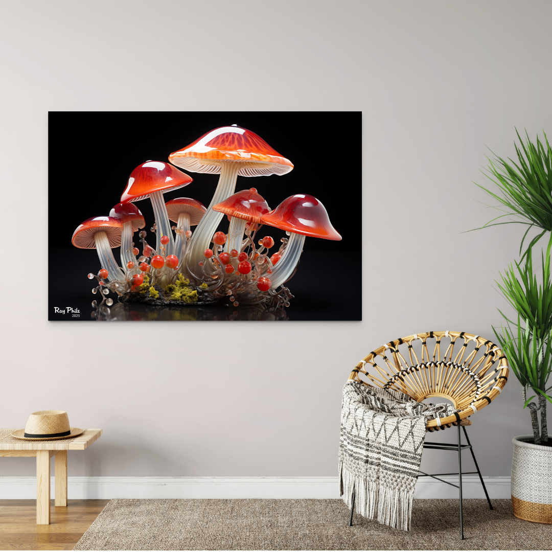 Mushroom Glass Art III