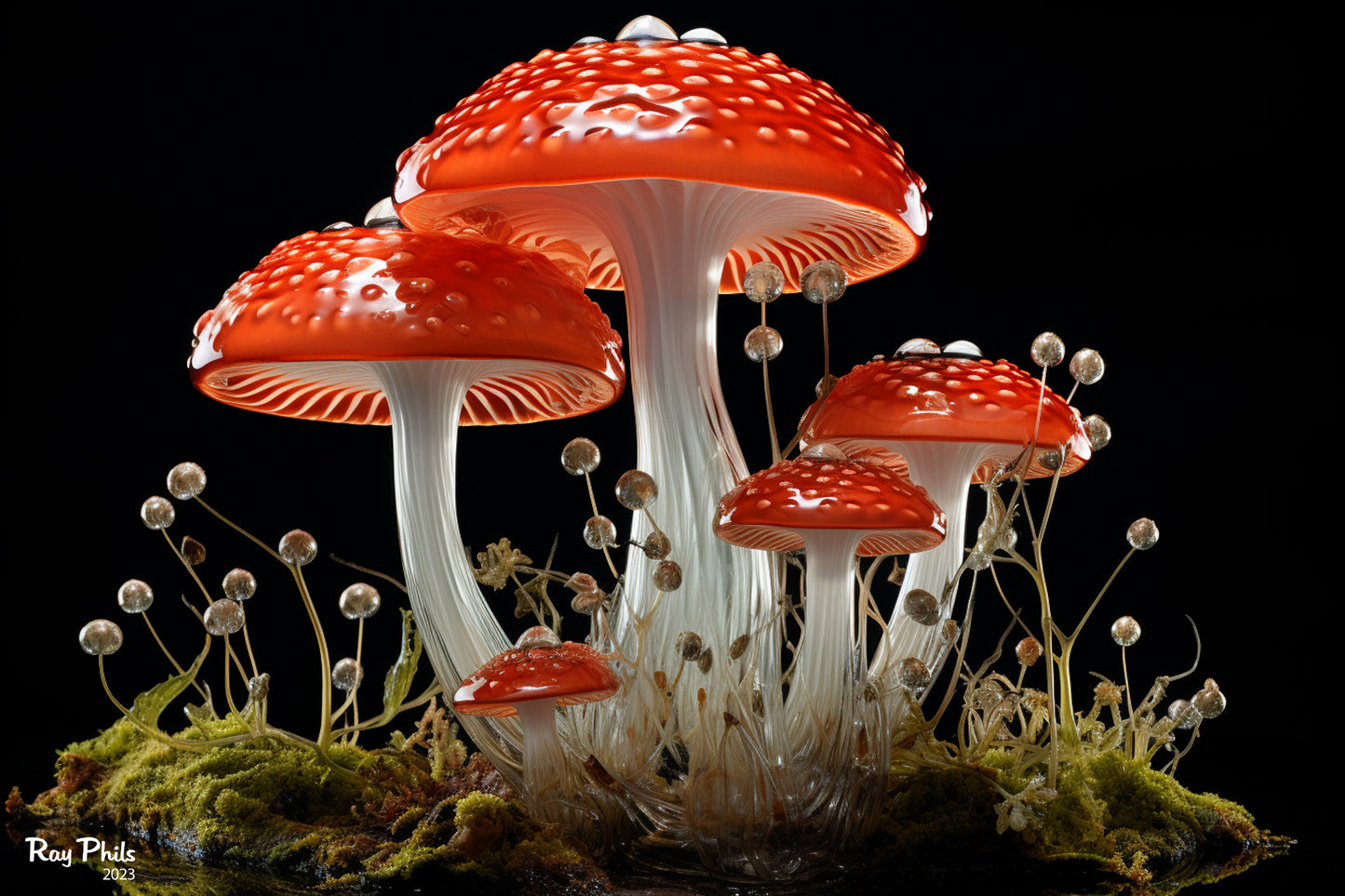 Mushroom Glass Art I