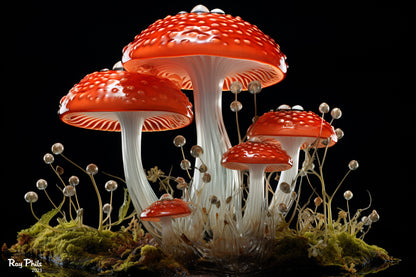 Mushroom Glass Art I