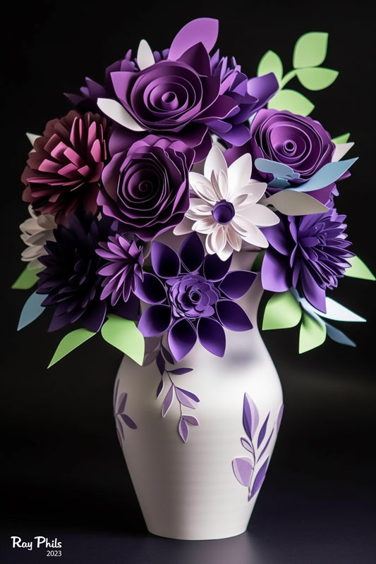 Purple Flowers in a vase VII