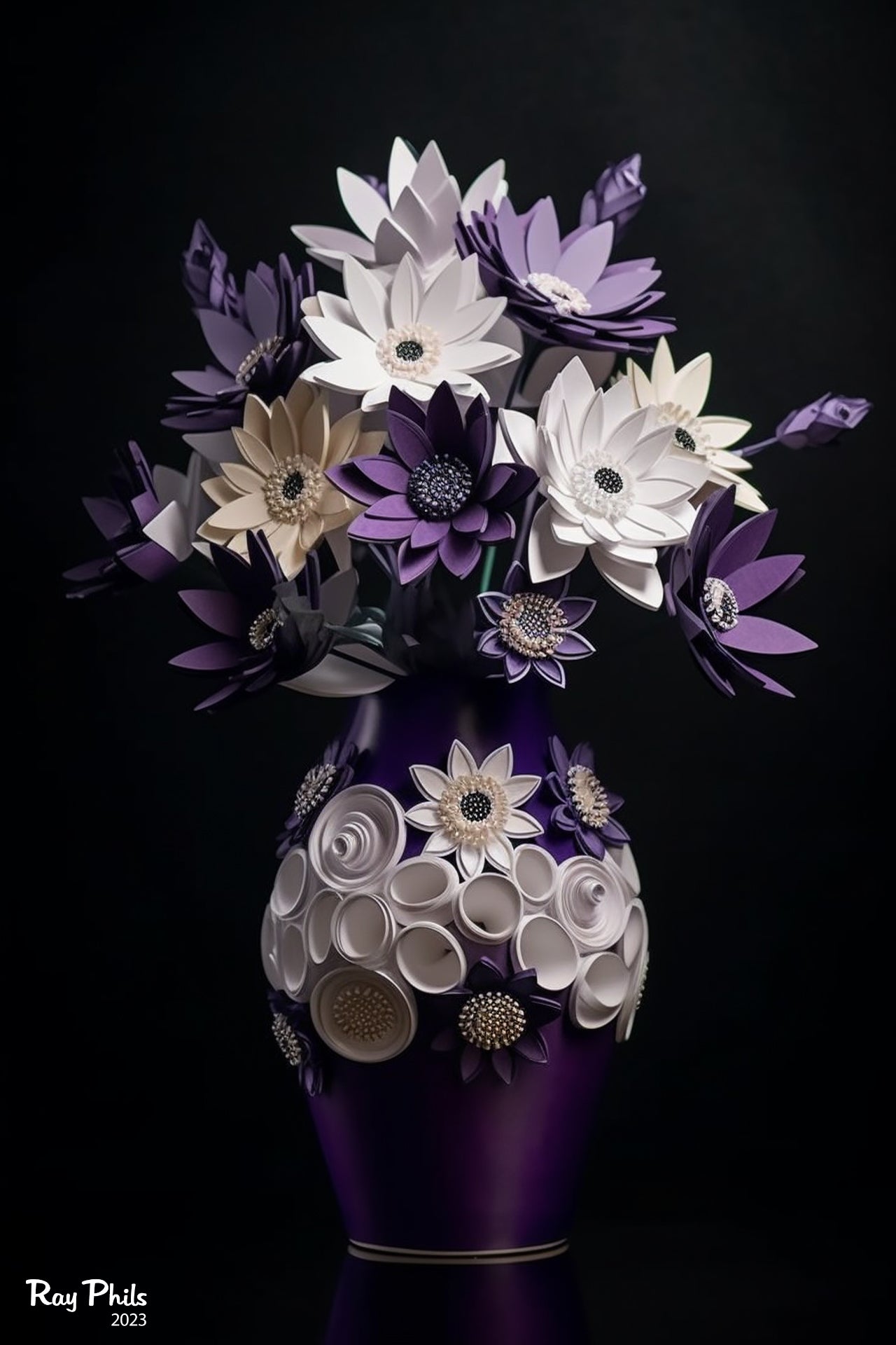 Purple Flowers in a vase IX