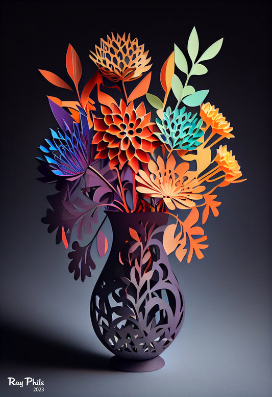 Colorful Flowers in a vase II