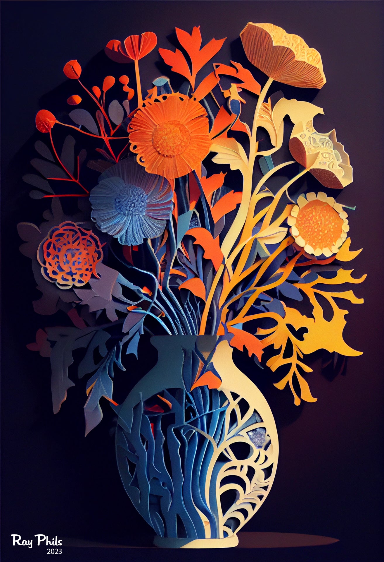 Colorful Flowers in a vase III