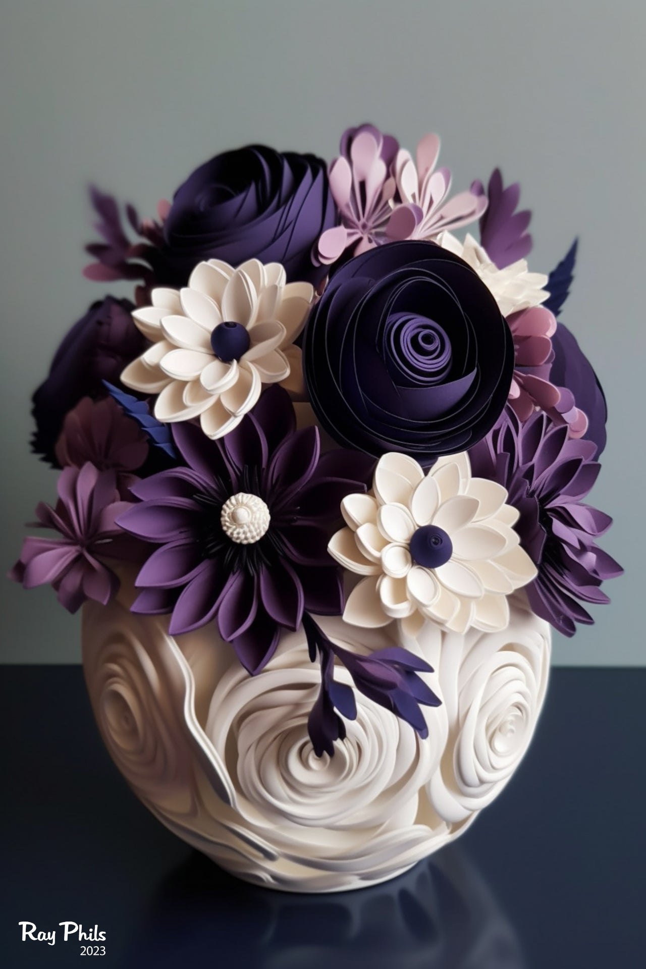 Purple Flowers in a vase I