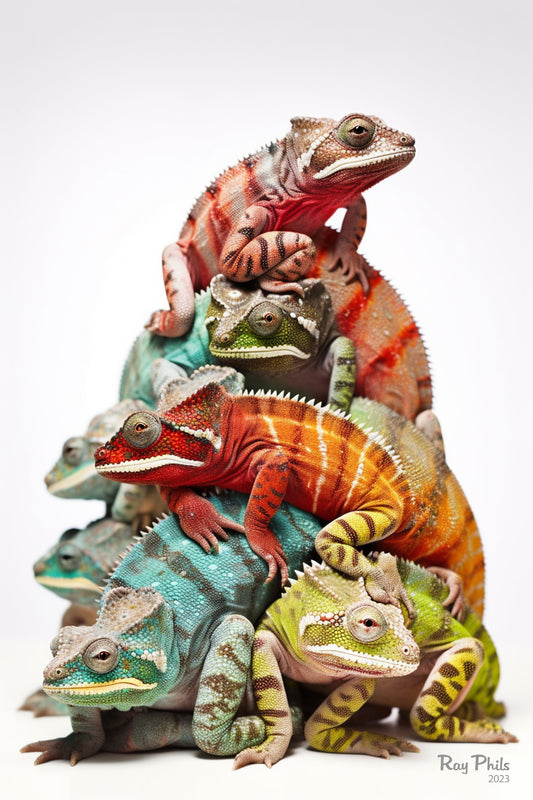 Stacked animals: Chameleons I