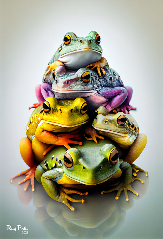 Stacked animals: Frogs I