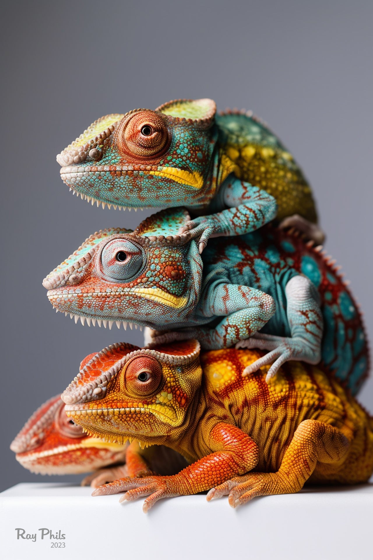 Stacked animals: Chameleons II