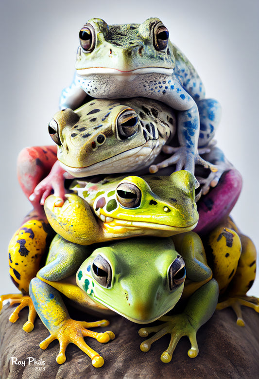 Stacked animals: Frogs II